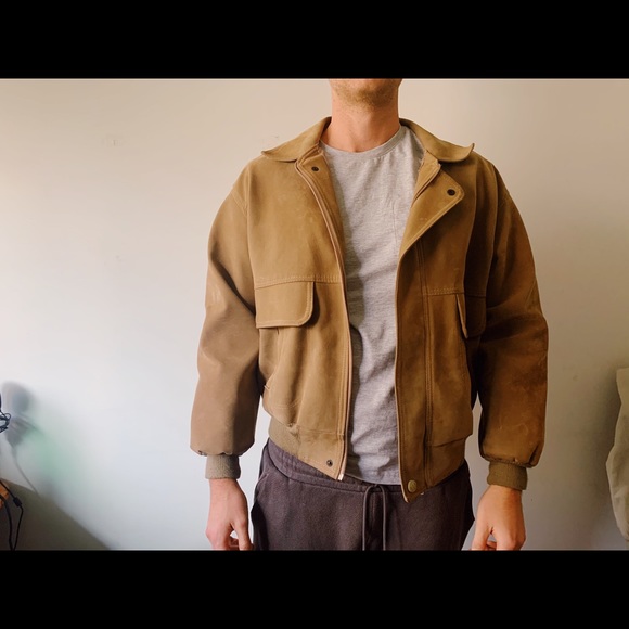 Vintage Italian leather beige jacket size L - Picture 7 of 7